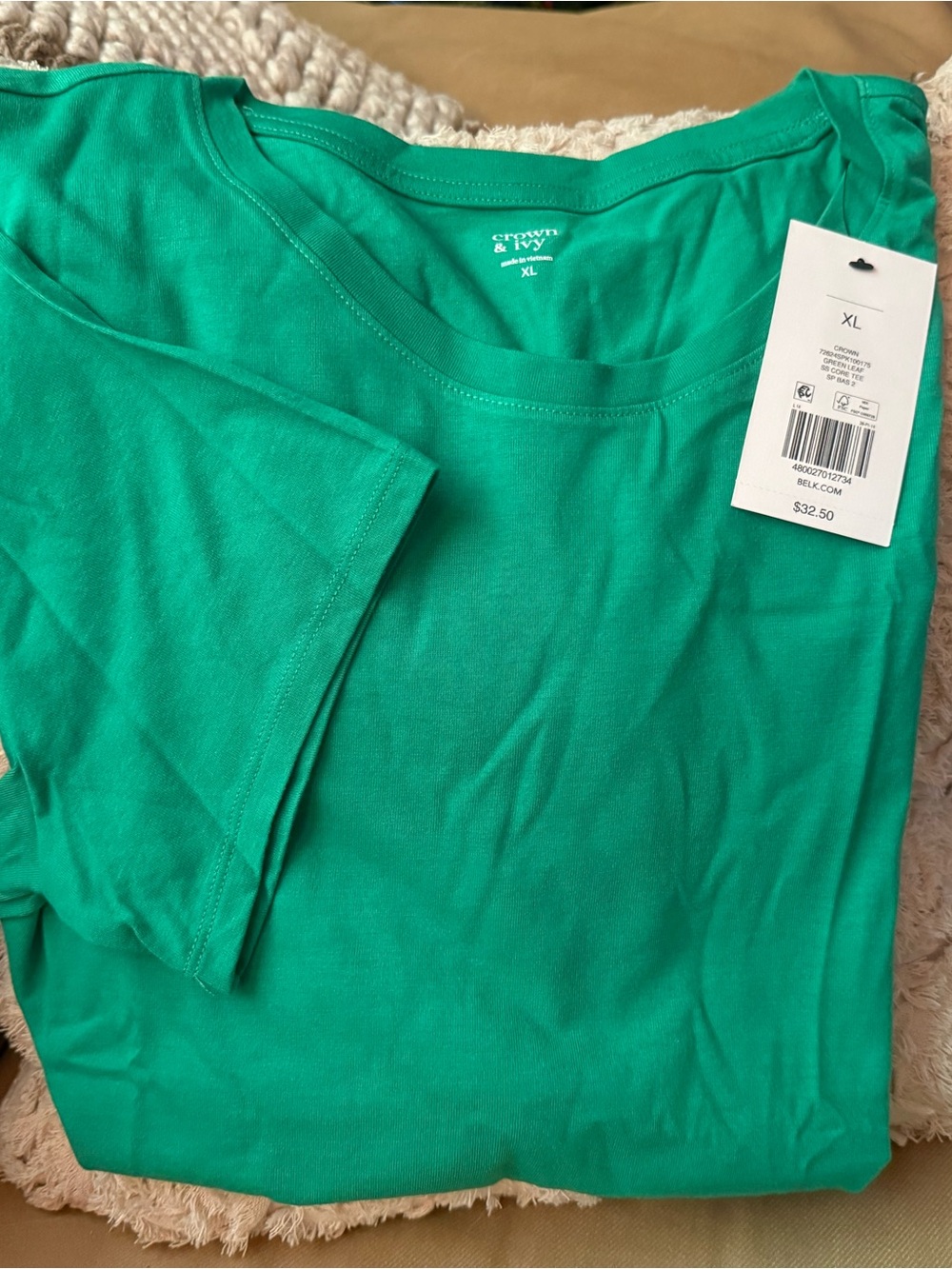 crown & ivy Bright Teal Short Sleeve Crewneck Tee - XL
